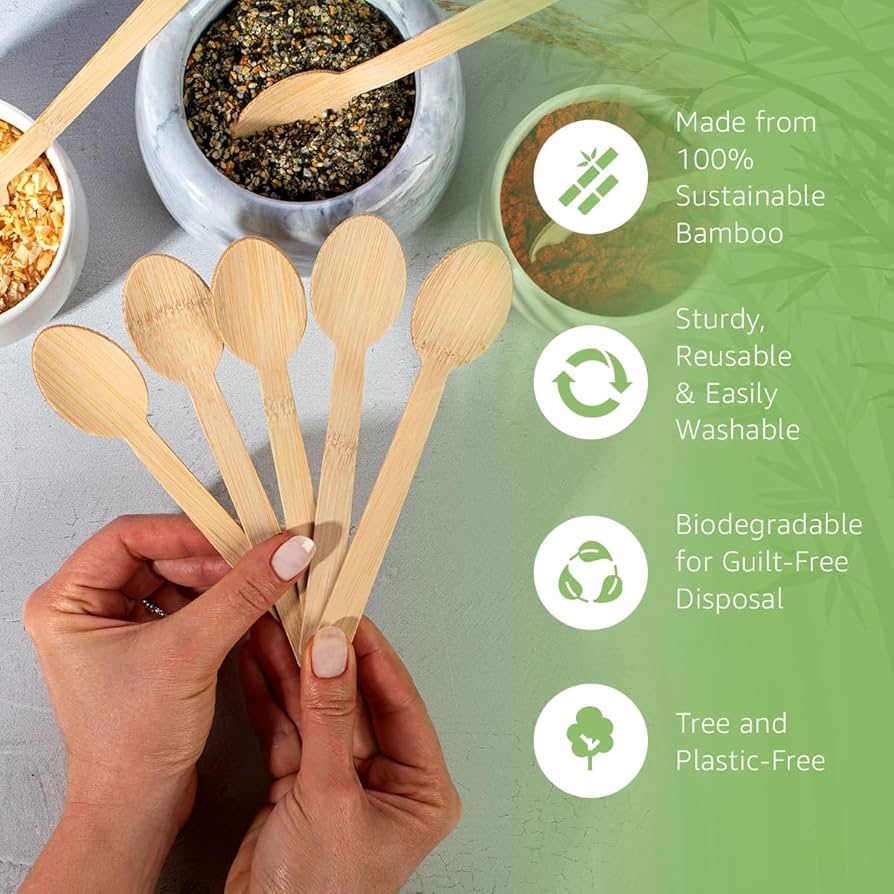 Eco-friendly bamboo cutlery set for zero-waste dining